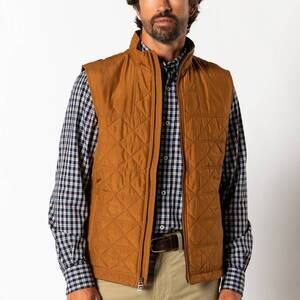 NEW DUCK HEAD fremont sport performance quilted vest in dark amber